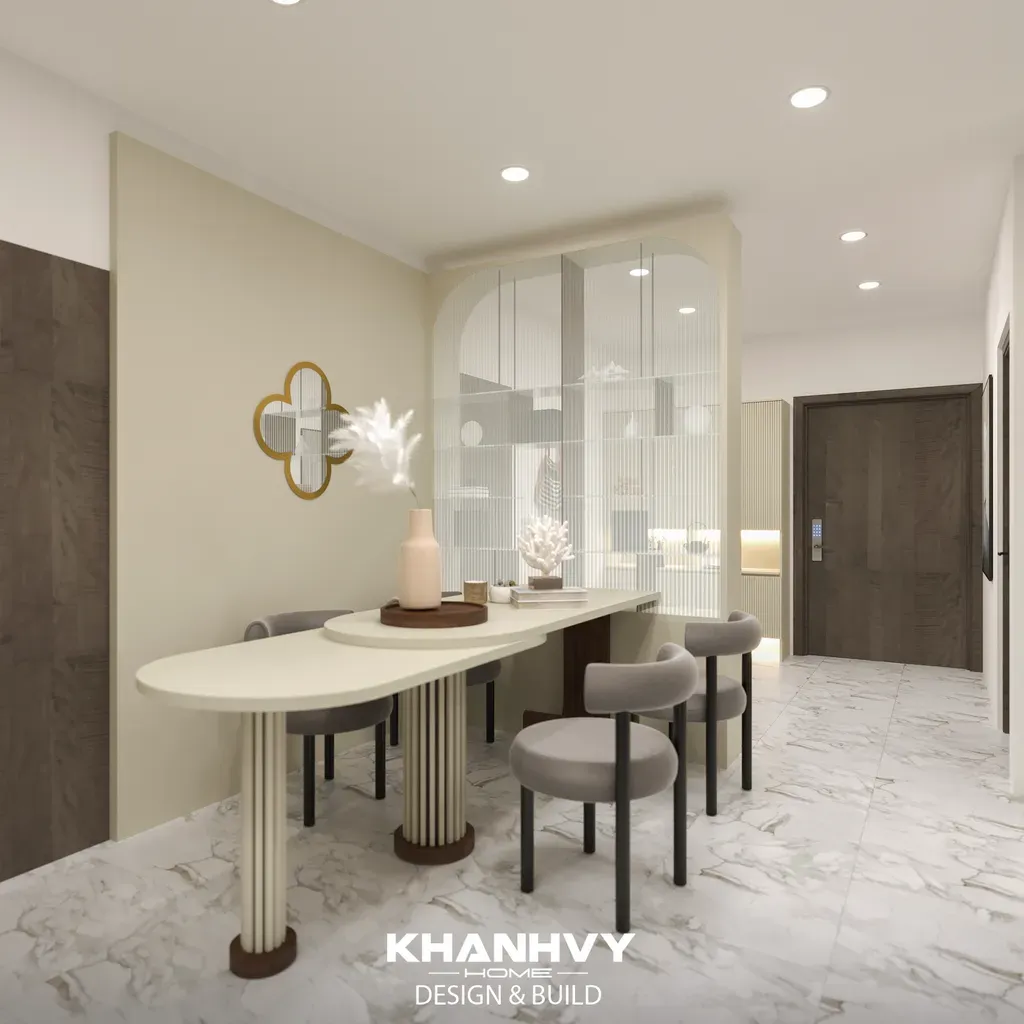 Phòng bếp, Lối vào - Concept thiết kế Celadon City - Diamond Centery - Phong cách Minimalist x Elegent   | Space T