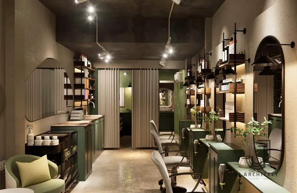 Concept thiết kế LEXI HAIR STUDIO - Phong cách Industrial | Space T