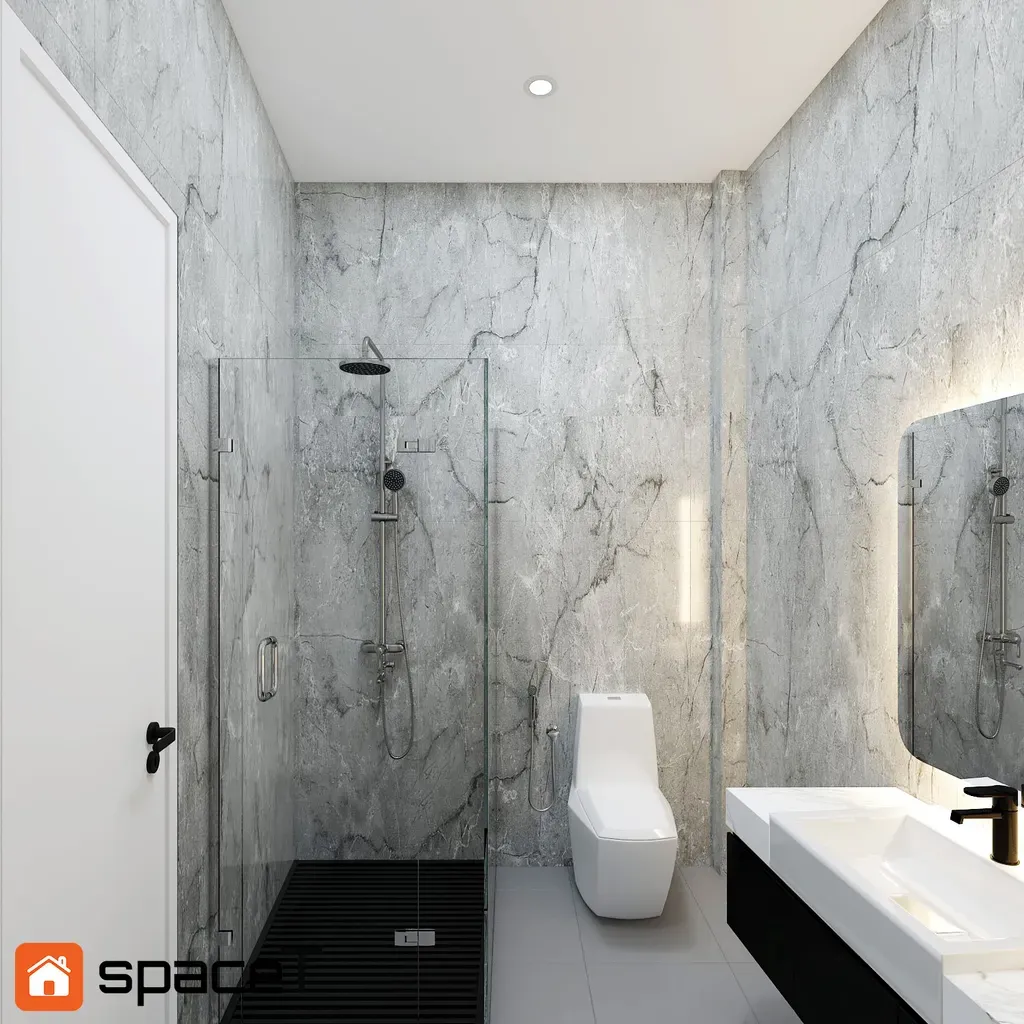 Phòng tắm - Concept nội thất Nhà phố Quận 4 - Phong cách Modern | Space T