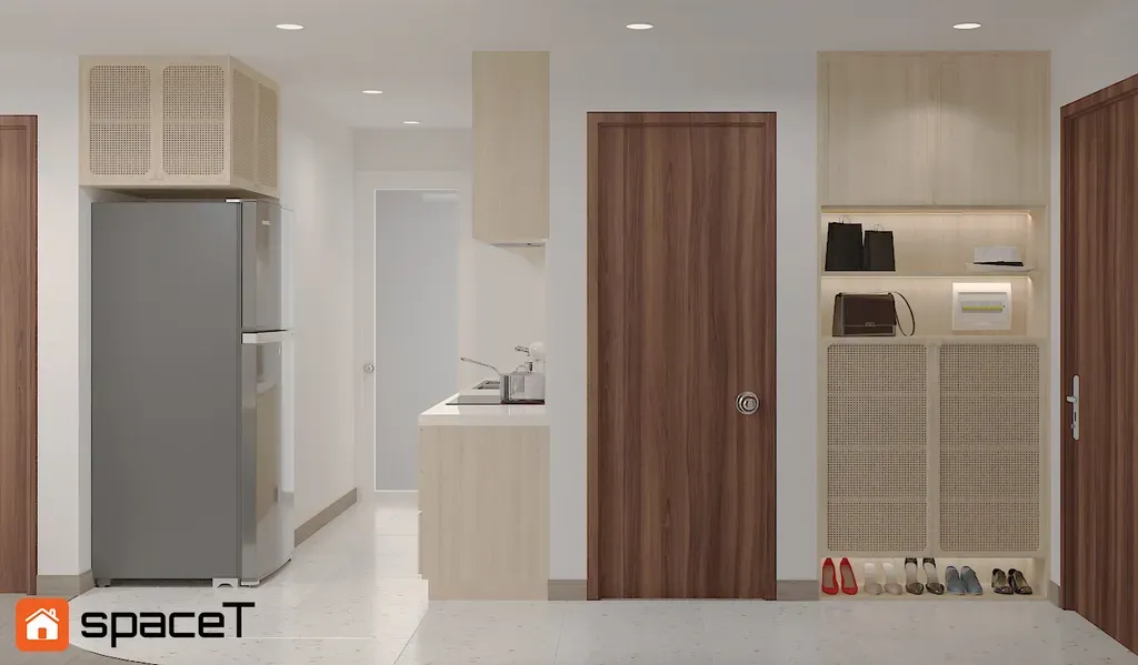 Lối vào - Concept nội thất Căn hộ Samsora Riverside - Phong cách Japandi | Space T