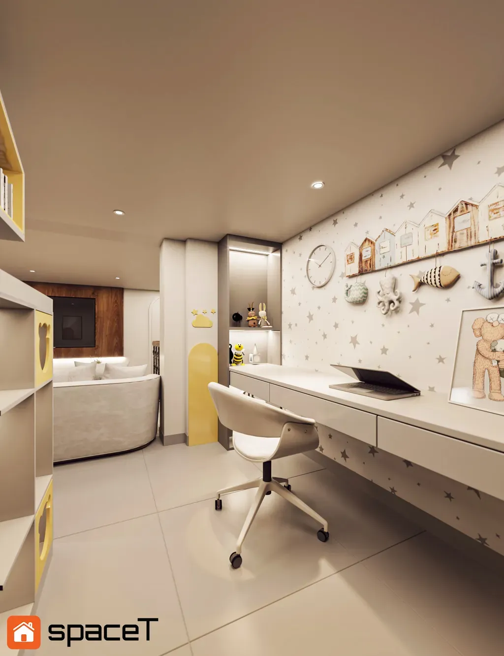 Phòng làm việc - Concept nội thất Nhà phố Hồ Văn Huê - Phong cách Minimalist | Space T