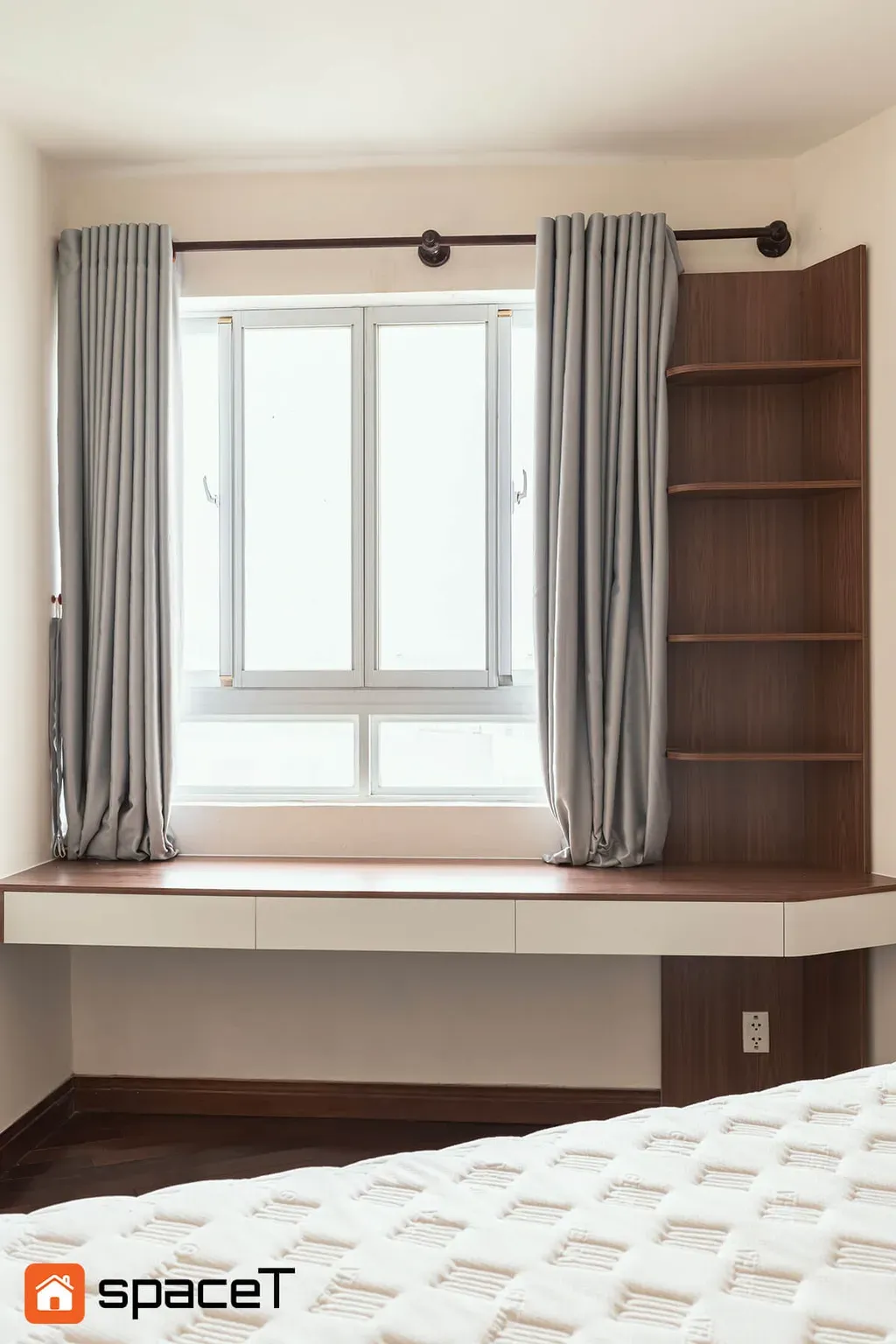 Phòng ngủ, Phòng bếp - Căn hộ Hùng Vương Plaza Quận 5 - Phong cách Modern | Space T
