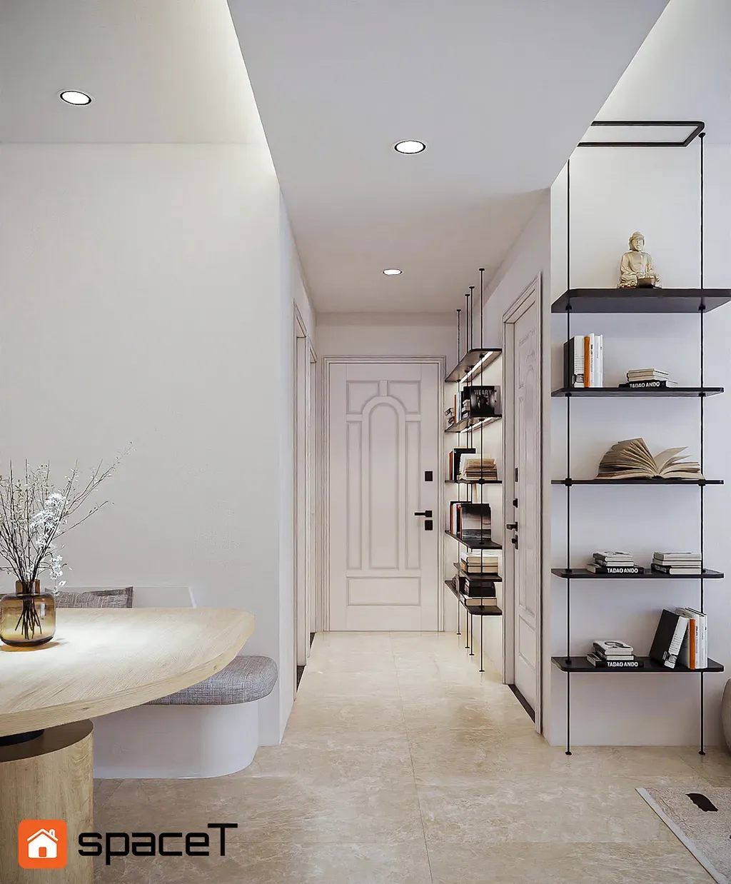 Hành lang - Concept nội thất Căn hộ Sunrise City View - Phong cách Minimalist | Space T