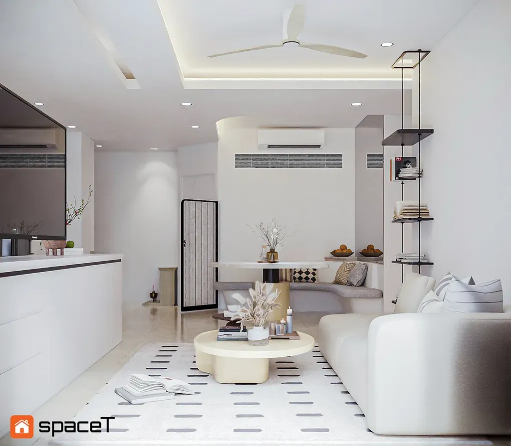 Phòng khách - Concept nội thất Căn hộ Sunrise City View - Phong cách Minimalist | Space T