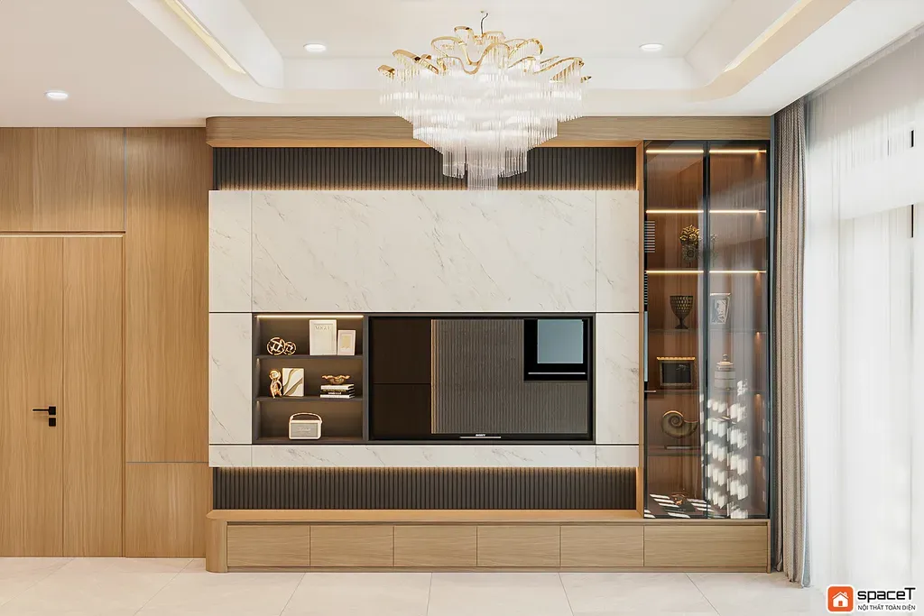 Phòng khách - Concept nội thất Nhà phố Sư Vạn Hạnh Quận 10 - Phong cách Minimalist | Space T