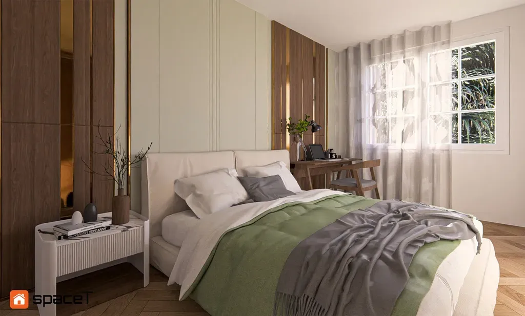 Phòng ngủ, Phòng khách - Concept nội thất Căn hộ River Panorama Quận 7 - Phong cách Modern | Space T