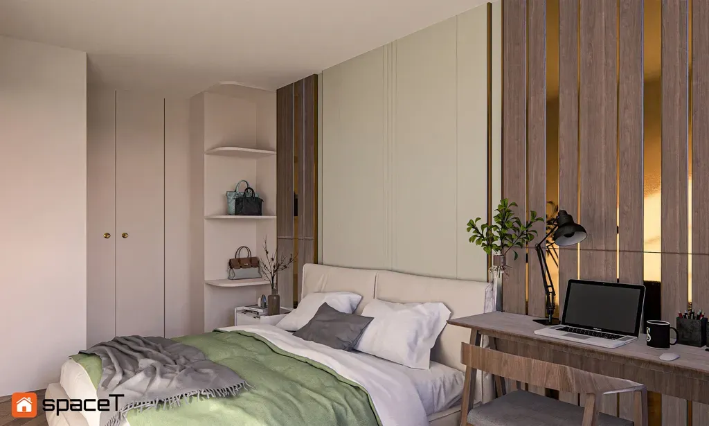 Phòng ngủ, Phòng khách - Concept nội thất Căn hộ River Panorama Quận 7 - Phong cách Modern | Space T