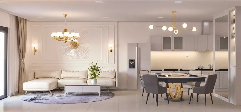 Phòng khách, Phòng ăn - Concept nội thất Căn hộ II Sora Bình Dương - Phong cách Neo Classic | Space T