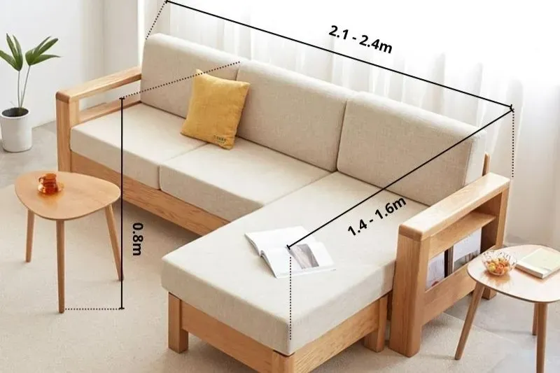 Kích thước sofa gỗ chuẩn cập nhật mới nhất hiện nay