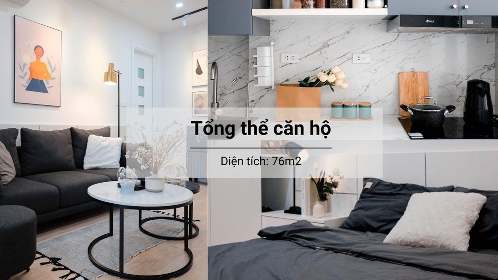 Căn hộ phong cách Modern và Minimalist với tông trắng - đen, tranh canvas và hoa khô | Space T