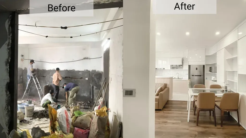 Phòng khách - Cải tạo căn hộ cũ 30m2 thành tổ ấm tiện nghi, xinh xắn kiểu Hàn Quốc | Space T