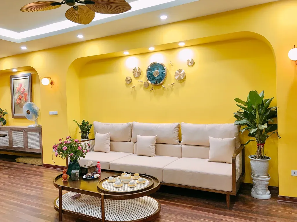 Phòng khách - Ý tưởng cải tạo nhà phong cách Indochine kết hợp Modern | Space T