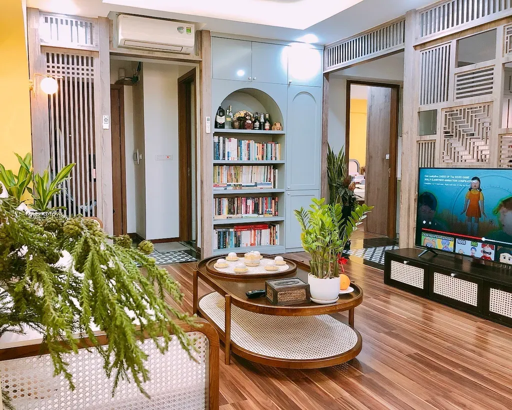 Phòng khách - Ý tưởng cải tạo nhà phong cách Indochine kết hợp Modern | Space T