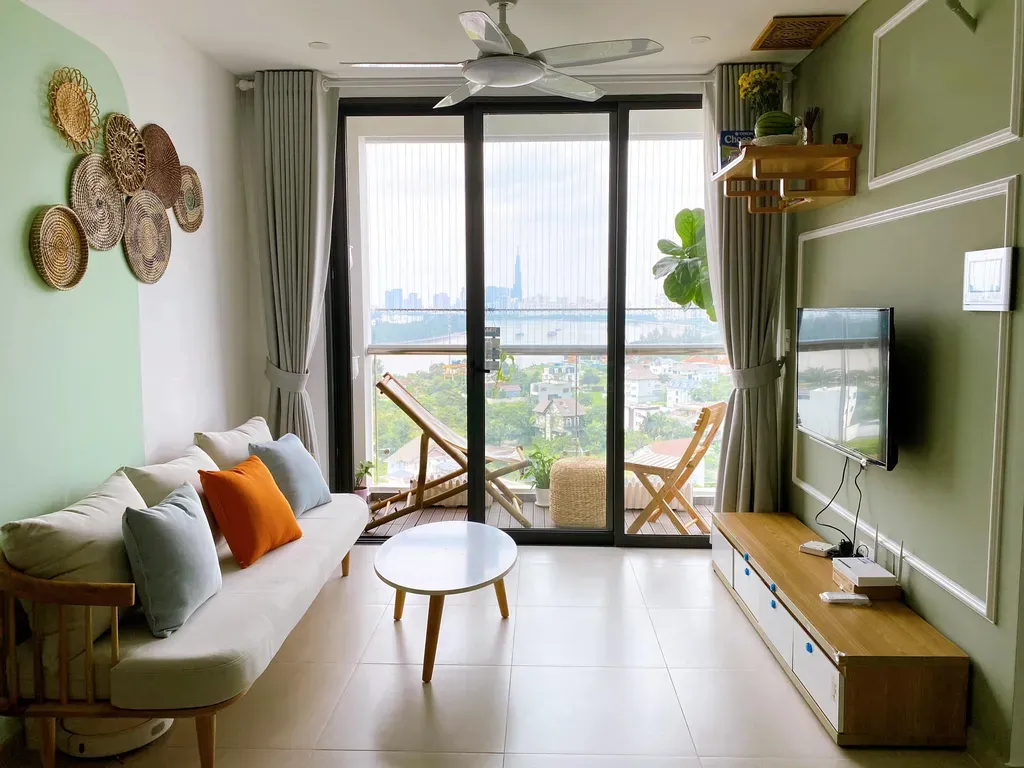 Phòng khách - Ấm cúng và thư giãn trong tổ ấm màu xanh mint | Space T