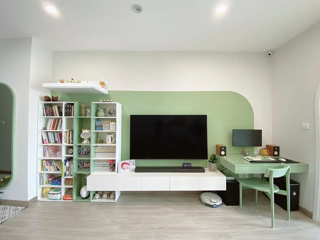 Phòng khách - Căn hộ 53m2 với ý tưởng cửa vòm thông phòng ngủ - phòng khách đáng tham khảo | Space T