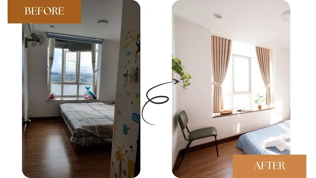 Phòng ngủ - “Thổi hồn” cho căn hộ 95m2 thuê du lịch tại Quy Nhơn | Space T