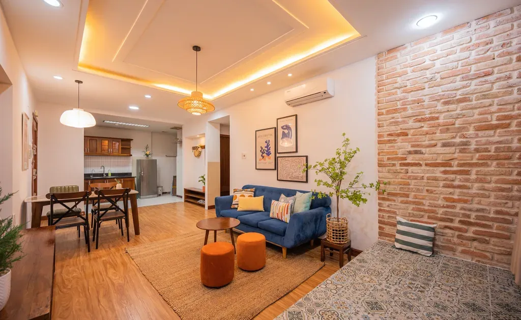 Phòng khách - “Thổi hồn” cho căn hộ 95m2 thuê du lịch tại Quy Nhơn | Space T