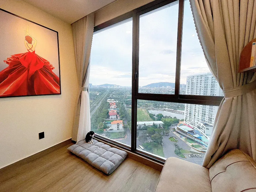 Phòng làm việc, Lô gia - An Yên Là Nhà: Căn hộ phong cách Japandi kết hợp cổ điển | Space T