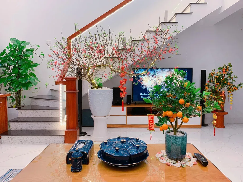 Phòng khách - Làm nhà phố màu xanh biển với tầng lửng đủ công năng tiết kiệm chi phi | Space T
