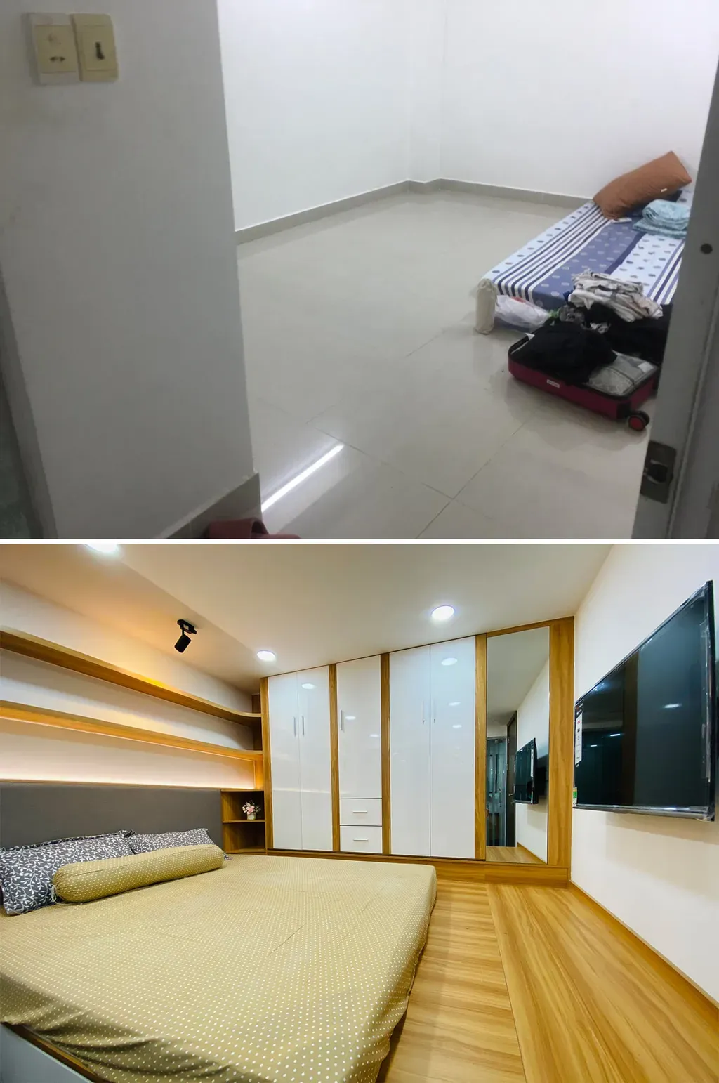 Phòng ngủ - Cải tạo nhà 44m2 từ 2 tầng: sửa 1 tầng thành tầng lửng, giải phóng không gian | Space T