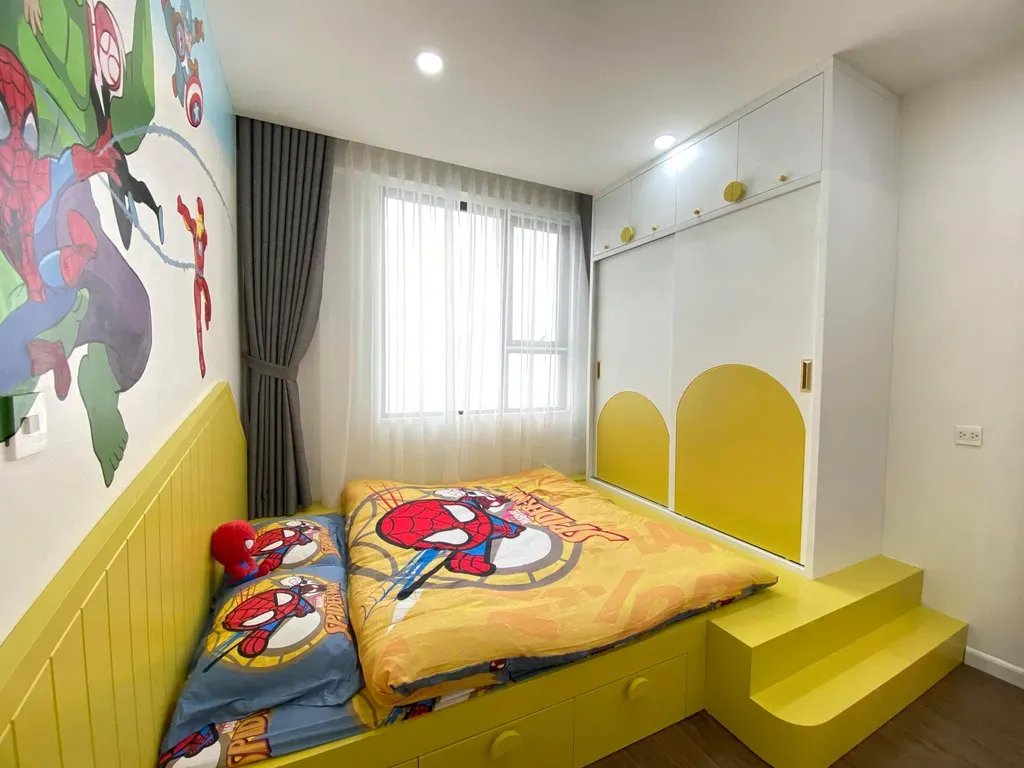 Phòng ngủ, Phòng cho bé - Chưa đến 300 triệu hoàn thiện nội thất cho căn hộ 3 PN 88m2 | Space T
