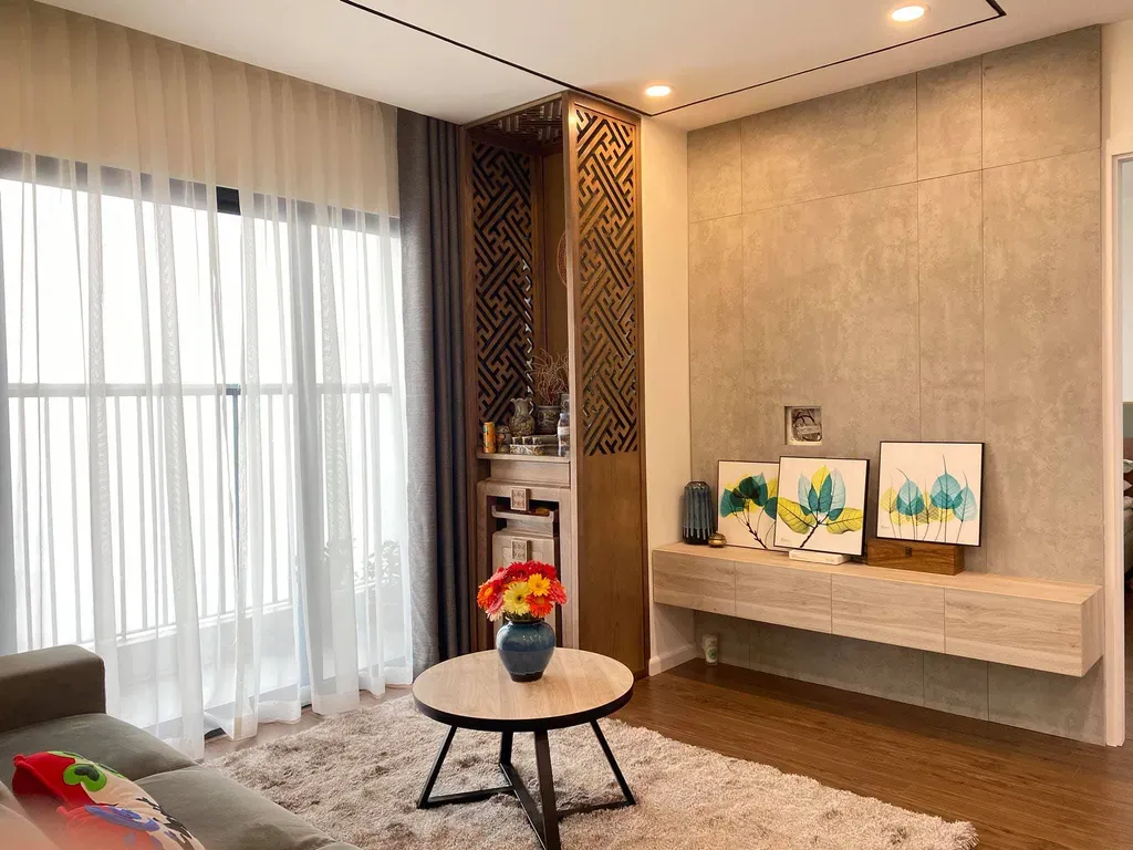 Phòng khách - Chưa đến 300 triệu hoàn thiện nội thất cho căn hộ 3 PN 88m2 | Space T