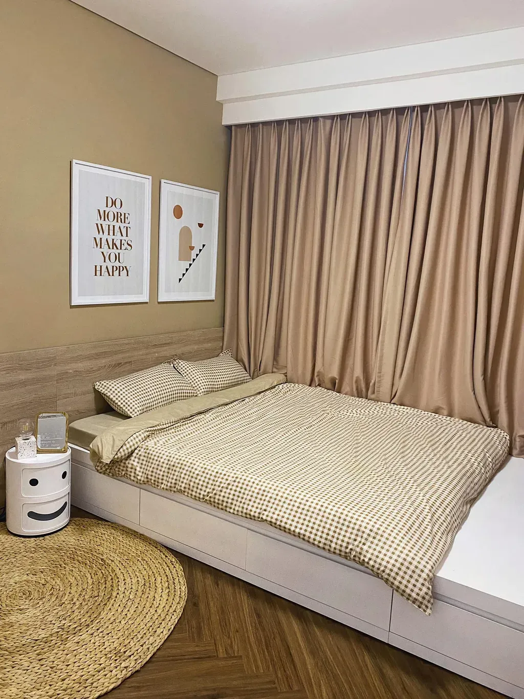 Phòng ngủ - Căn hộ 106m2 được phối màu nội thất nâu - trắng trang nhã mà hiện đại | Space T