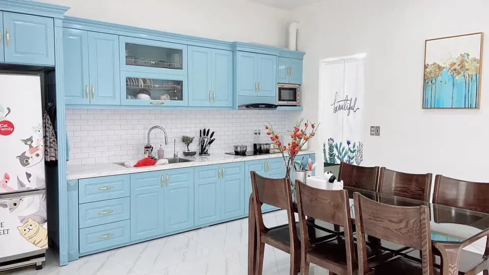 Phòng bếp - Nhà phố 3 tầng vát góc xinh xắn chỉ tốn hơn 150 triệu trang trí nội thất | Space T