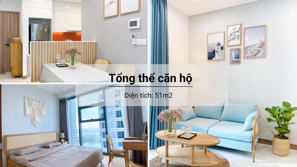 Phòng khách - Trang trí căn hộ 51m2 như homestay cạnh biển chỉ 65 triệu đồng | Space T