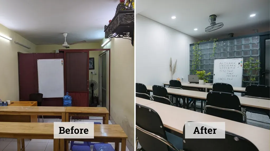 Phòng làm việc - Cô giáo tiếng Nhật cải tạo nhà tập thể cũ an yên và thoáng mát | Space T