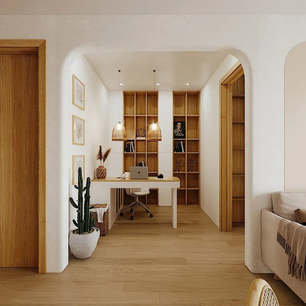 Phòng làm việc - Căn hộ phong cách Hiện đại kết hợp Farmhouse mộc mạc, ấn tượng | Space T