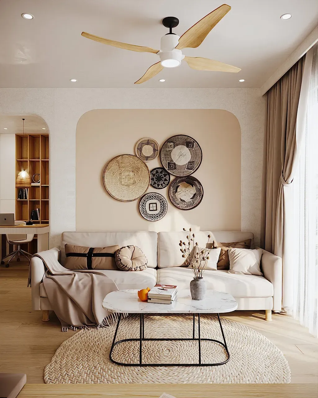 Phòng khách - Căn hộ phong cách Hiện đại kết hợp Farmhouse mộc mạc, ấn tượng | Space T