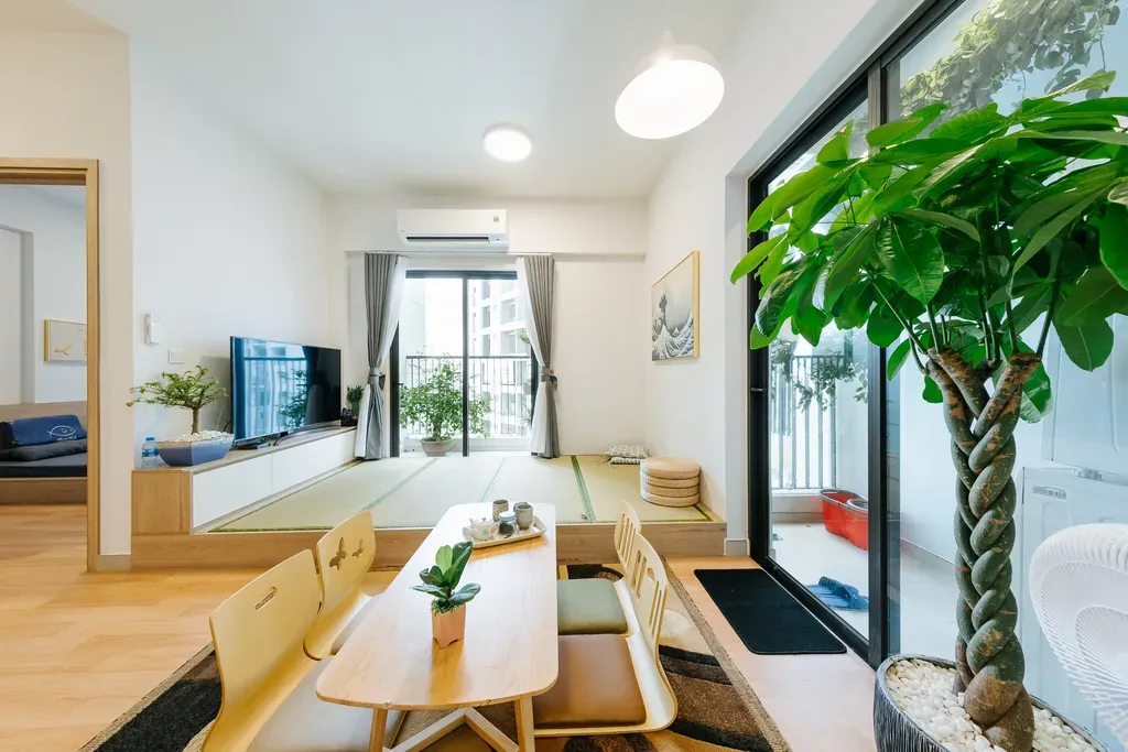 Phòng khách - Căn hộ tối giản với ý tưởng phòng khách kiểu Nhật  | Space T