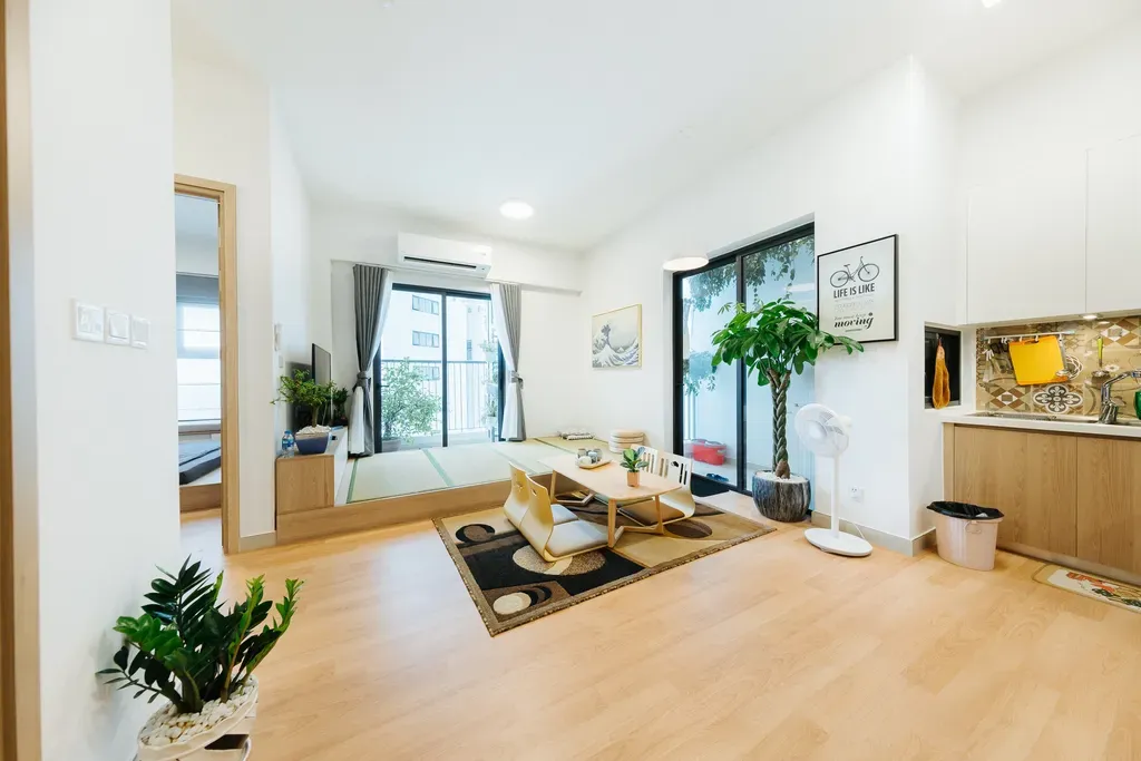 Phòng khách - Căn hộ tối giản với ý tưởng phòng khách kiểu Nhật  | Space T