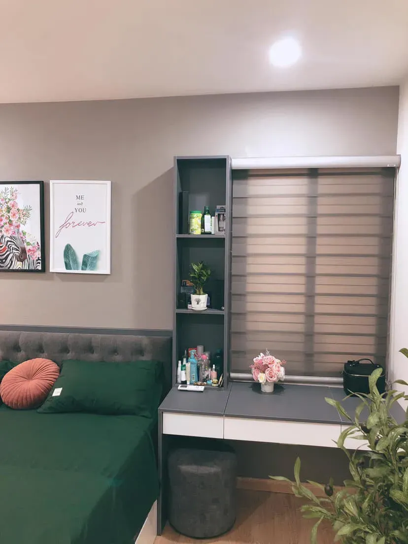Phòng ngủ - Căn hộ tông xám với phong cách đơn giản, kết hợp chất liệu gỗ ấm áp | Space T