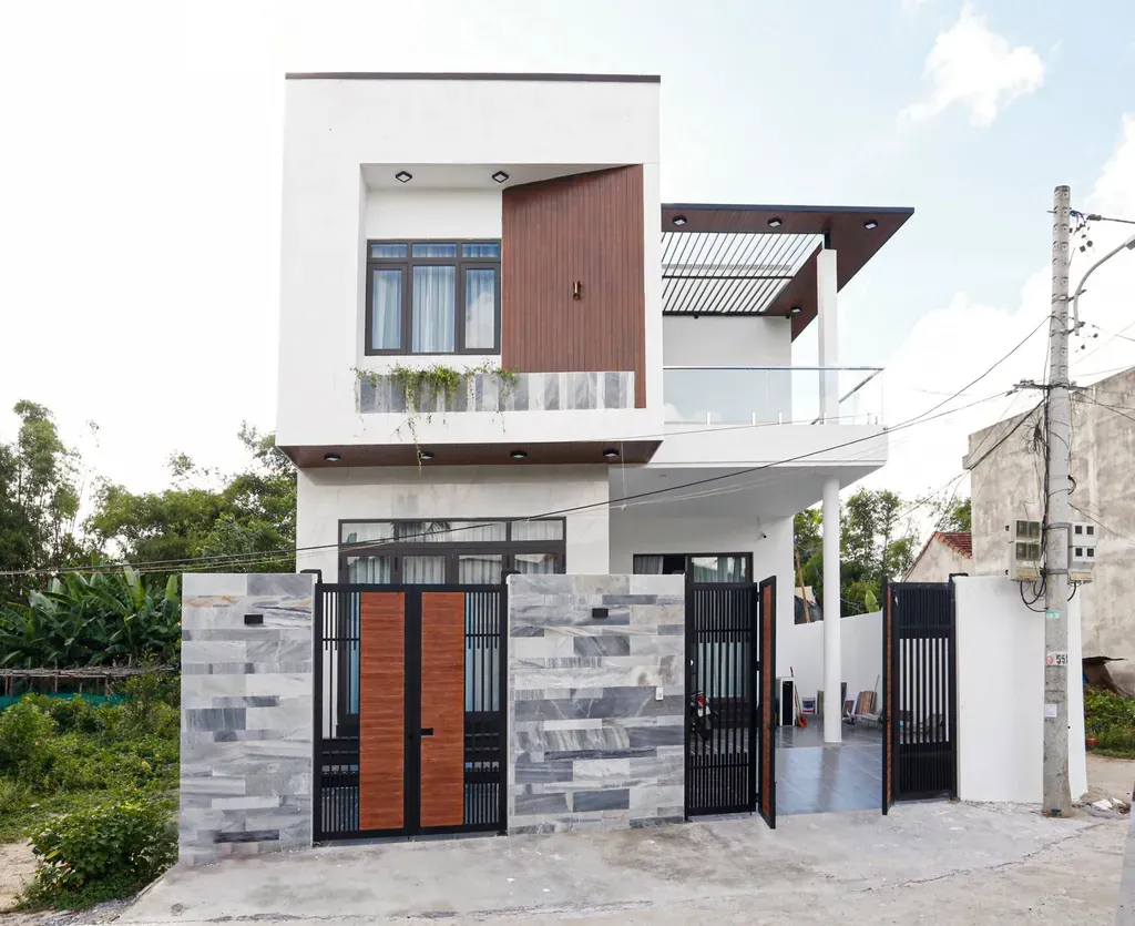 Mặt tiền - Nhà phố 80m2 xây kiểu Hiện đại, tối ưu không gian với tông màu xám - đen sang trọng | Space T