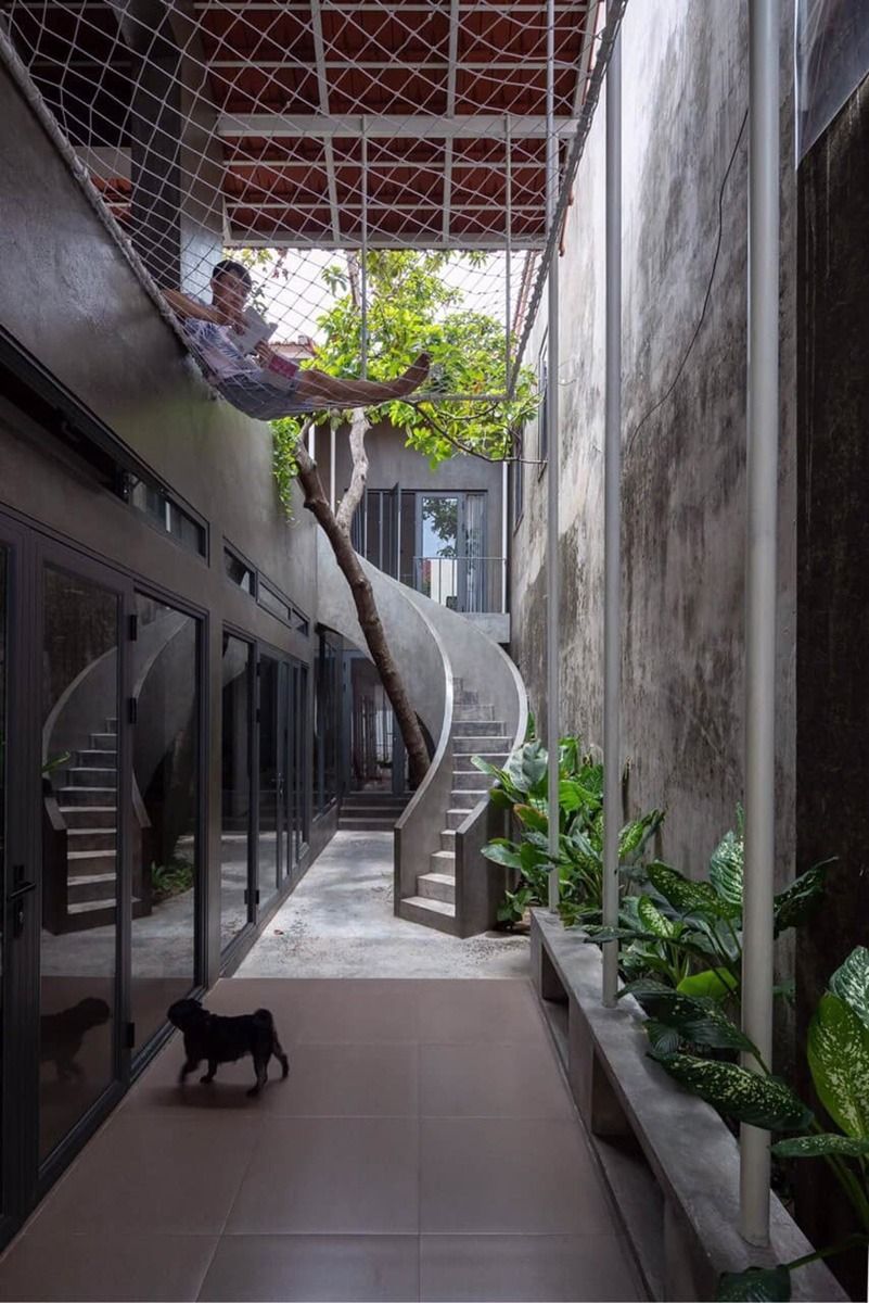 Lối vào, Cầu thang - Nhiếp ảnh gia tại Nghệ An xây nhà kiểu lạ: chỉ trát xi măng mà chi phí lại đến 800 triệu đồng  | Space T