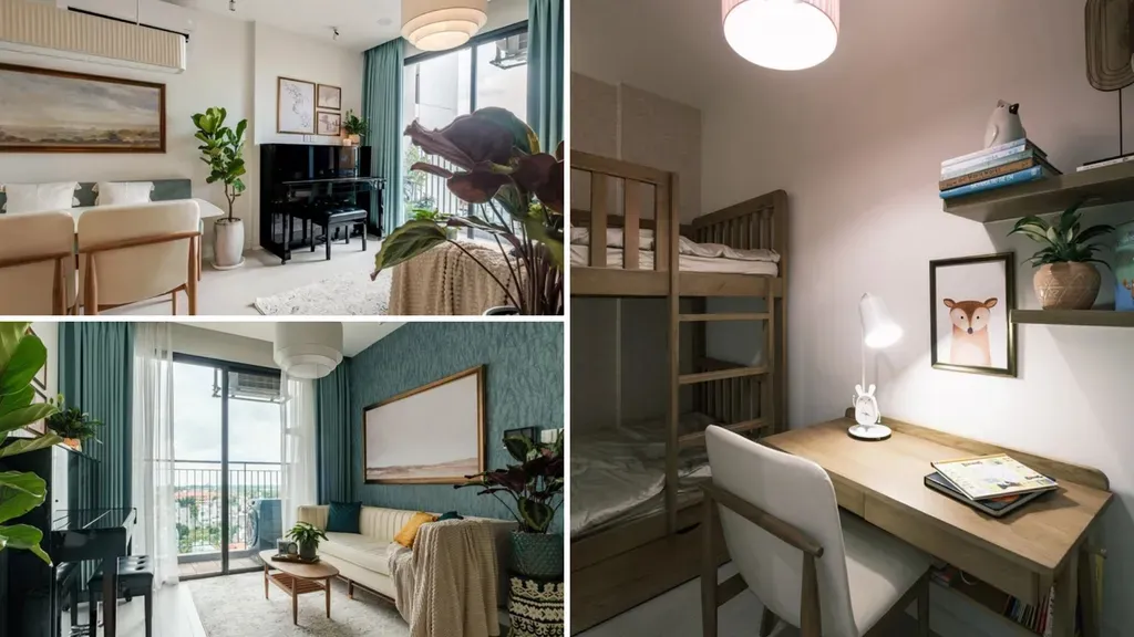 Phòng khách - Tổ ấm 40m2 của vợ chồng 2 con phong cách Mid-century modern  | Space T