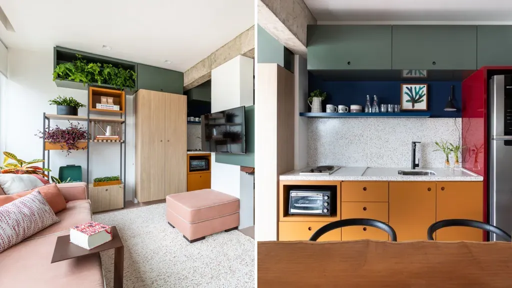 Phòng khách - Căn hộ 40m2 phối màu ngẫu hứng của gia chủ yêu thời trang | Space T