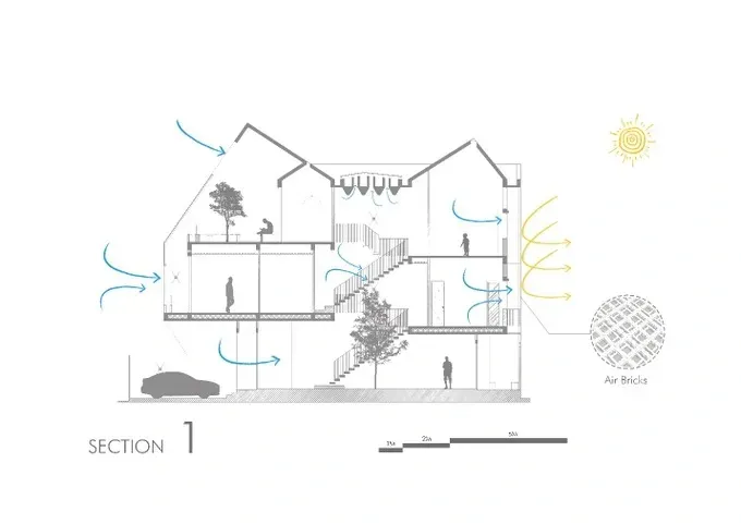 Ngôi nhà 100m2 mái lam gỗ cách tân mát mẻ quanh năm tại Đà Nẵng | Space T