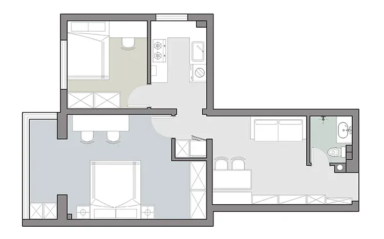 Biến căn hộ cũ 53m2 thành không gian hiện đại pha lẫn cổ điển Pháp | Space T