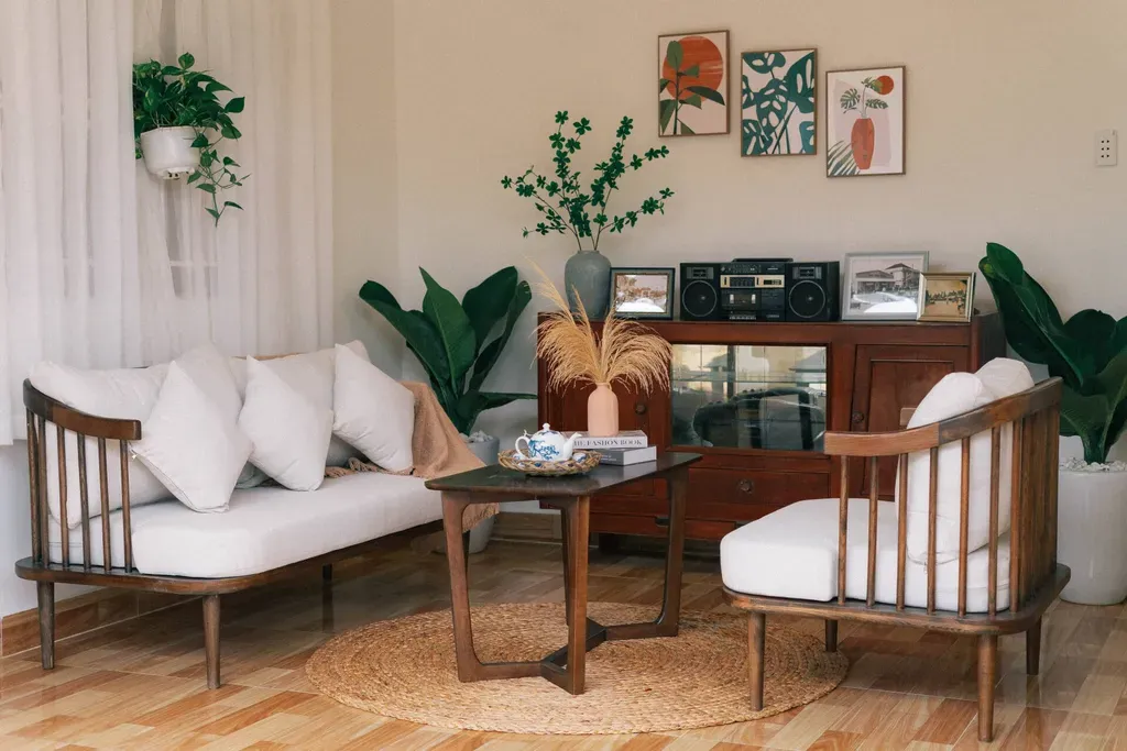 Phòng khách - Cải tạo lại nhà cũ thành homestay cực chill tại Bến Tre | Space T