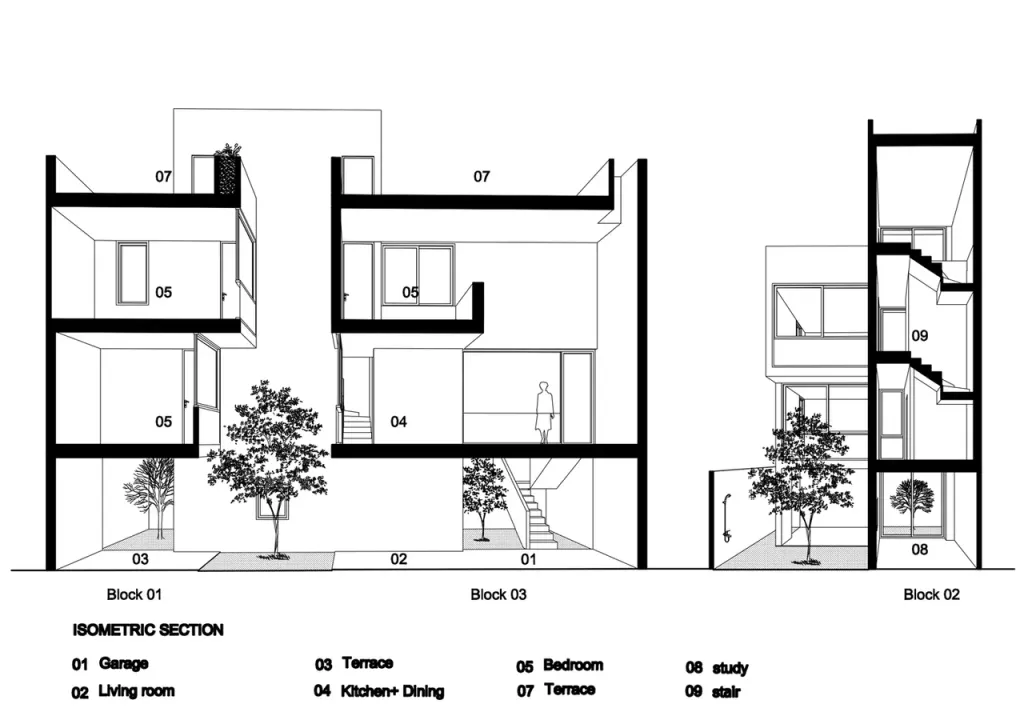Mệ Loan's House: Ngôi nhà 3 khối với sàn bê tông mài ôm trọn sân trong truyền thống  | Space T