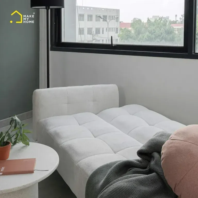 Sofa bed với đệm bọc vải polyester