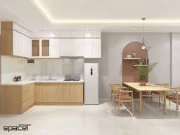 Phòng bếp, Phòng ăn - Căn hộ Citisoho Quận 2 - Phong cách Scandinavian 