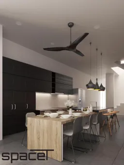 Phòng bếp, Phòng ăn - Nhà phố Đồng Nai 3PN - Phong cách Modern 