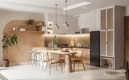 Phòng bếp, Phòng ăn - Căn hộ Phú Đông Premier - Phong cách Scandinavian 