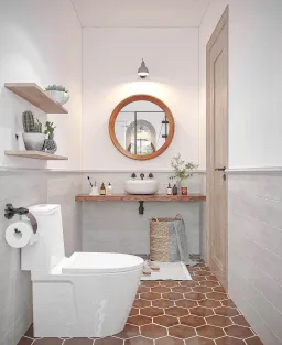 Phòng tắm - Nhà phố song lập tại Đà Lạt - Phong cách Tropical + Farmhouse 