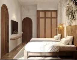 Phòng ngủ - Villa tại Đắk Lắk - Phong cách Wabi Sabi 