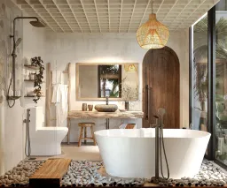 Phòng tắm - Villa tại Đắk Lắk - Phong cách Wabi Sabi 